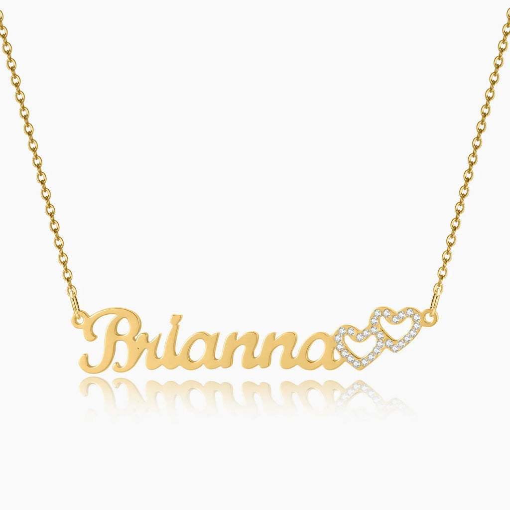 Kids Iced Hearts Name Necklace