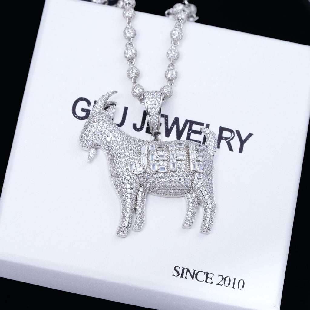 Iced Baguette Jefe Goat Necklace