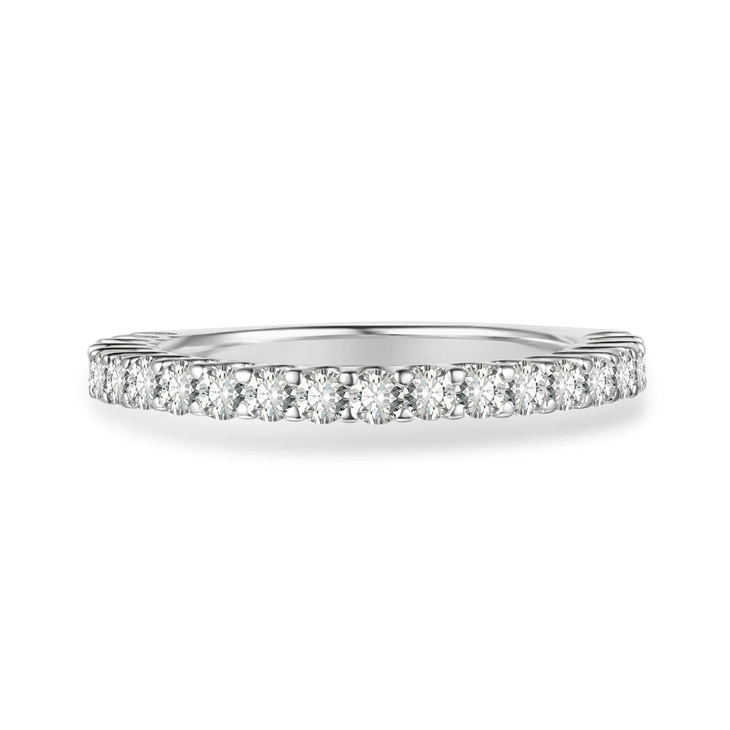 Round Cut Moissanite Half Eternity Band