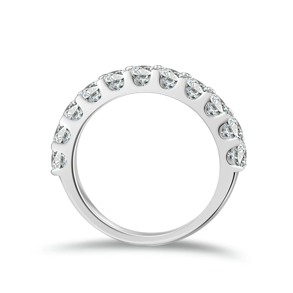 Princess Cut Moissanite Half Eternity Band
