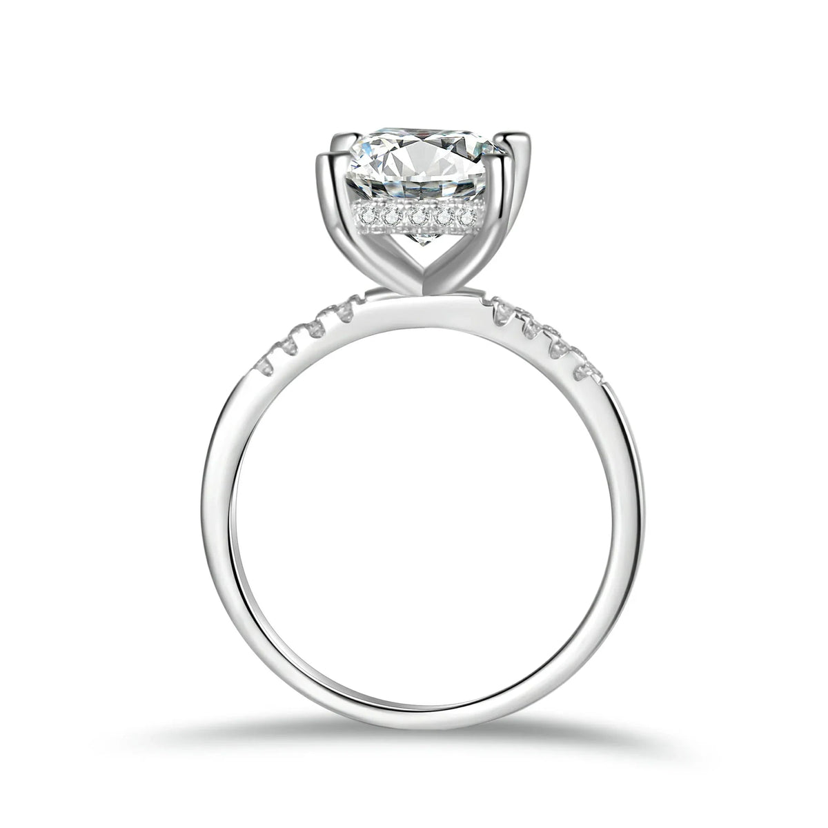 Princess Cut Moissanite Engagement Ring With Halo
