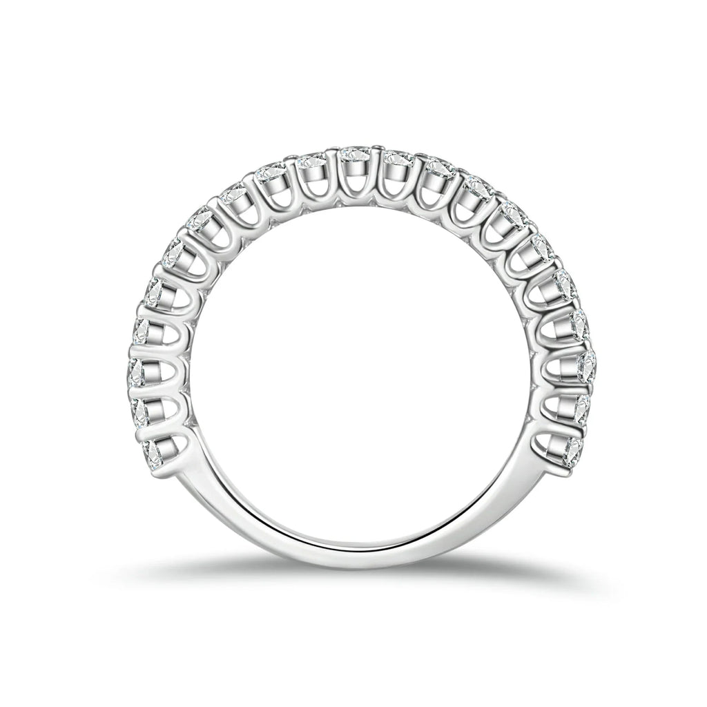 Round Cut Moissanite Half Eternity Band