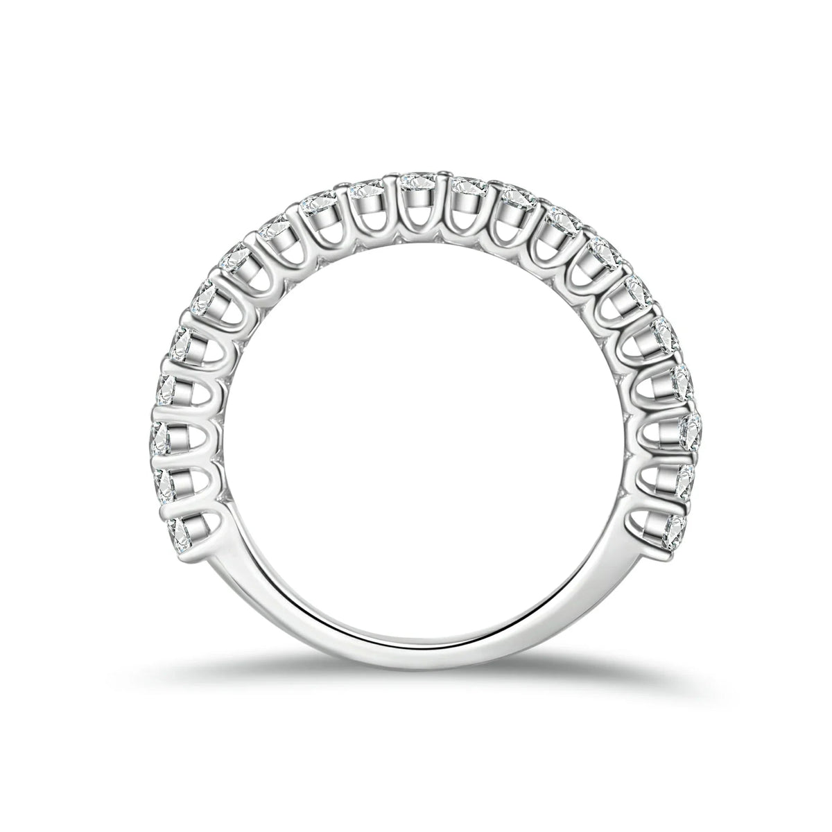 Round Cut Moissanite Half Eternity Band