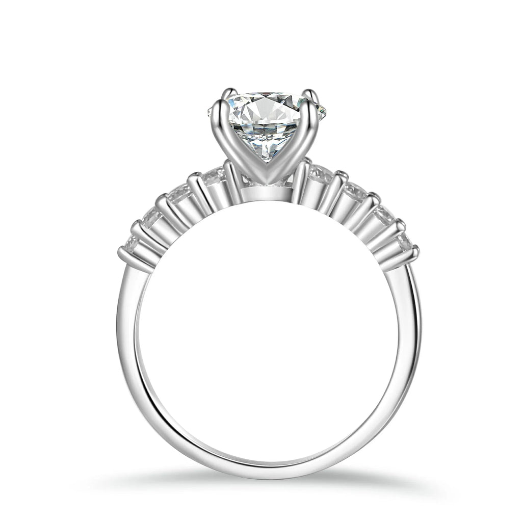 Classic Shared-Prong Round Cut Moissanite Engagement Ring