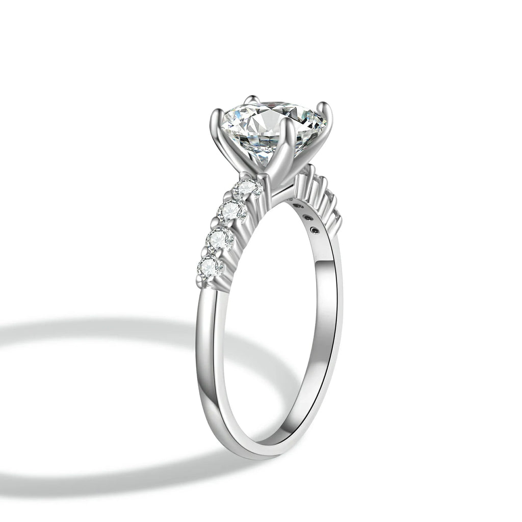 Classic Shared-Prong Round Cut Moissanite Engagement Ring
