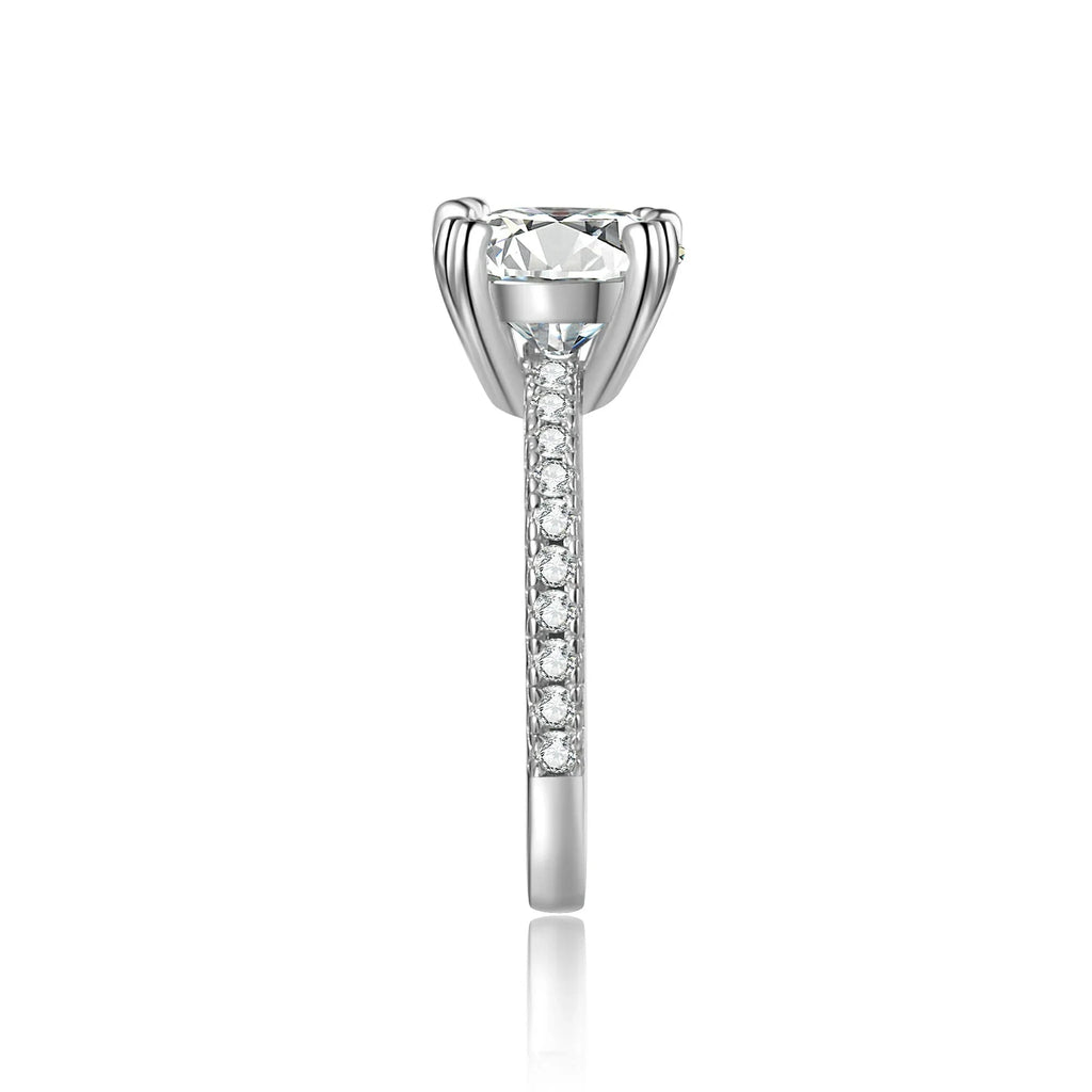 Round Cut Moissanite Engagement Ring Solitaire