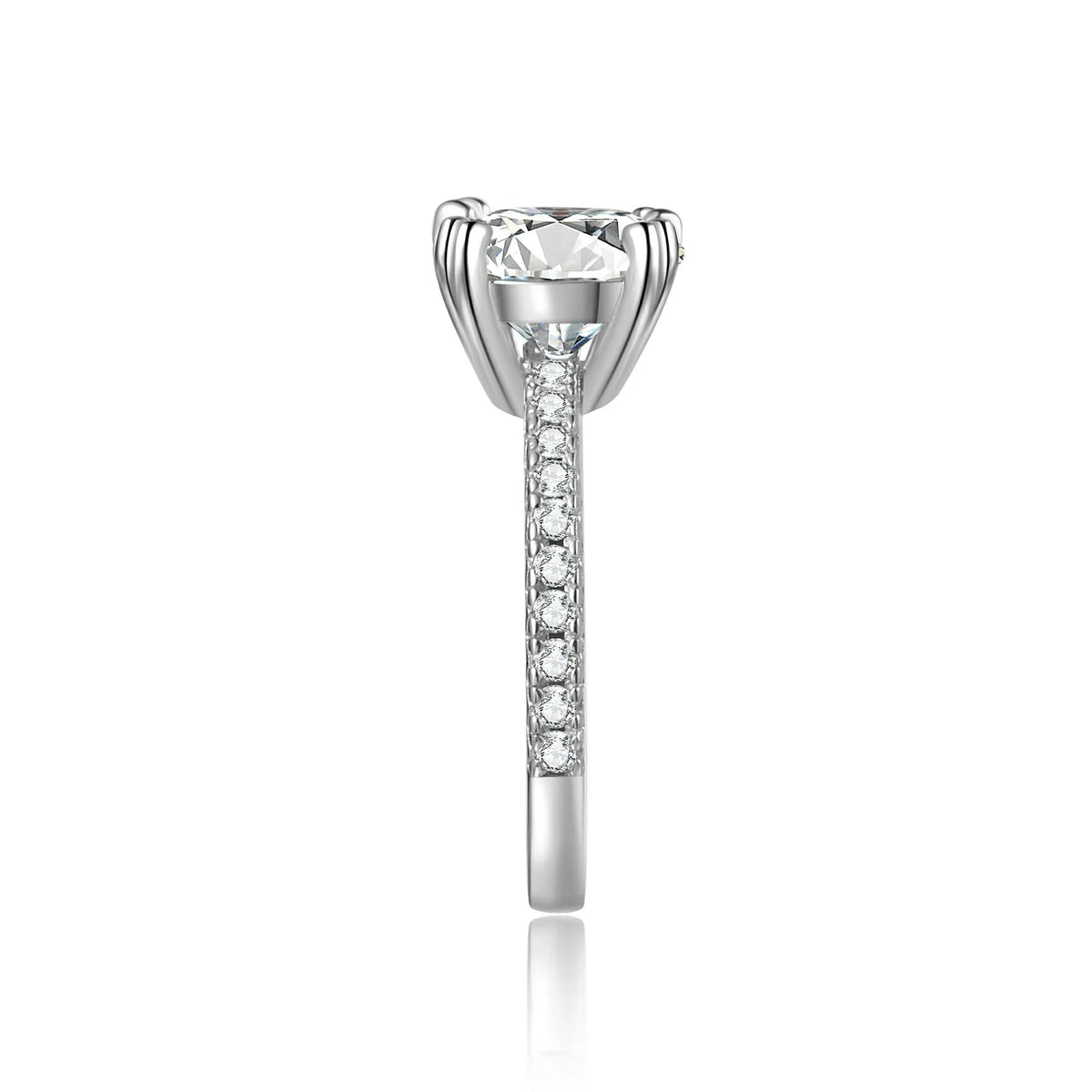 Round Cut Moissanite Engagement Ring Solitaire