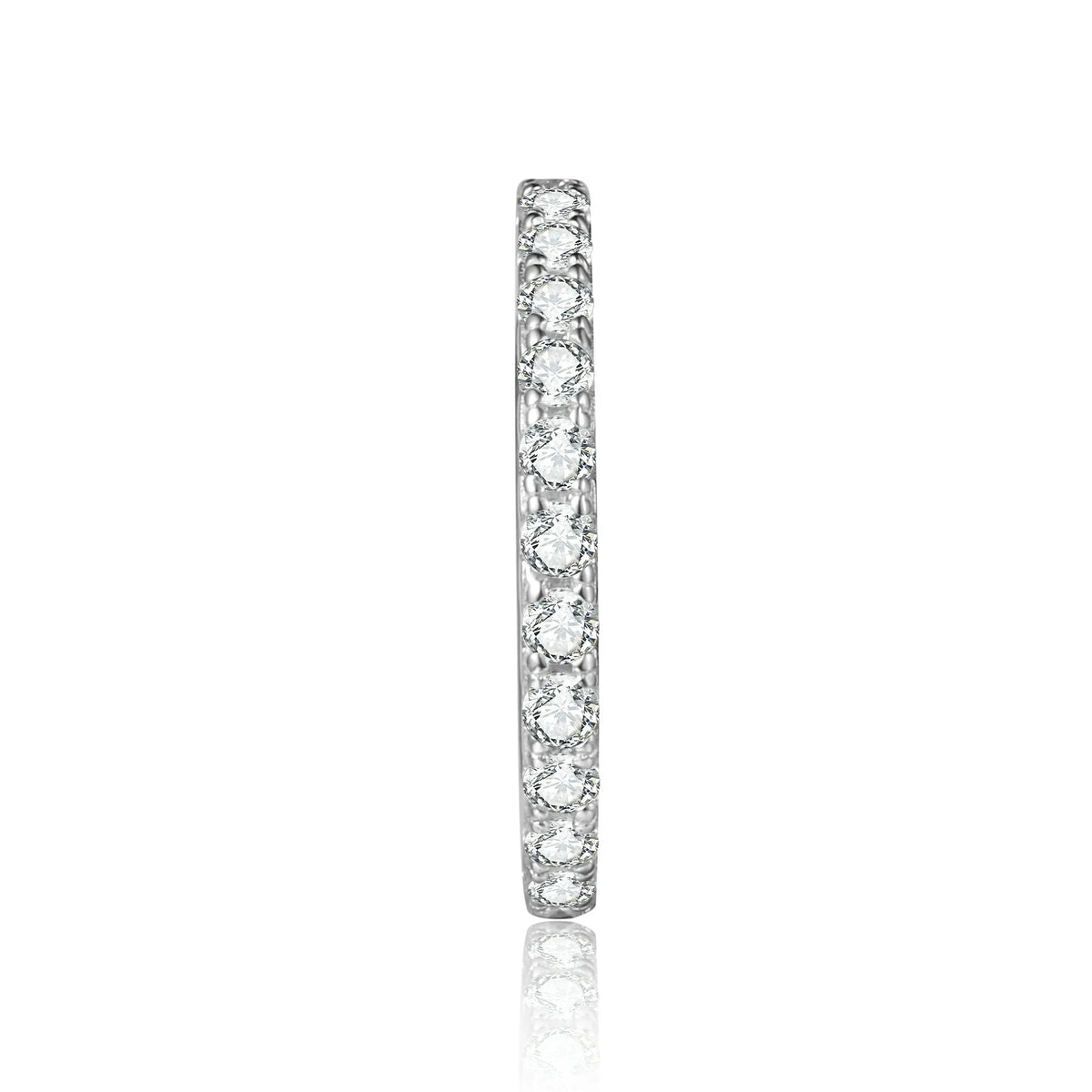 Pave Round Cut Moissanite Eternity Band