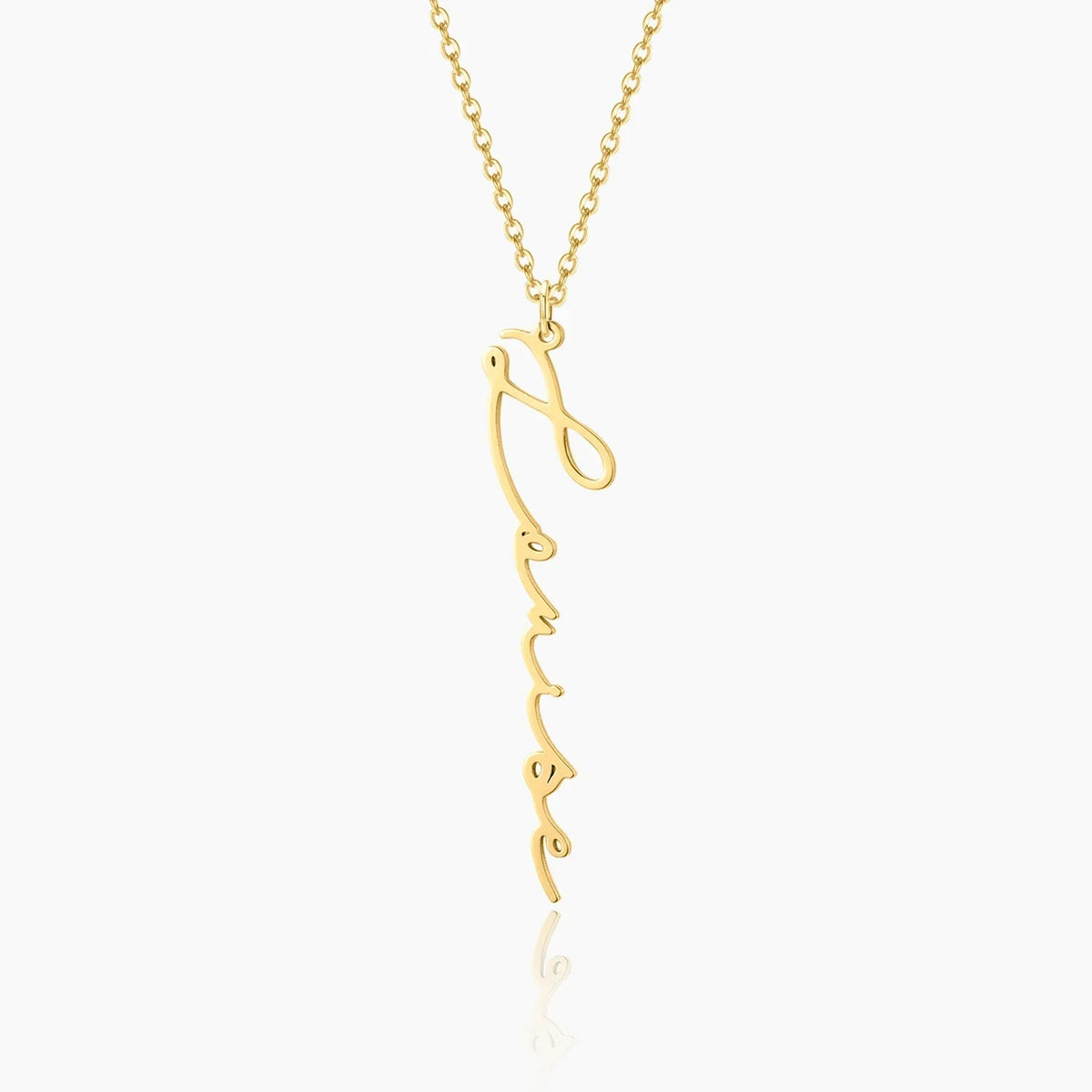 Vertical Script Name Necklace