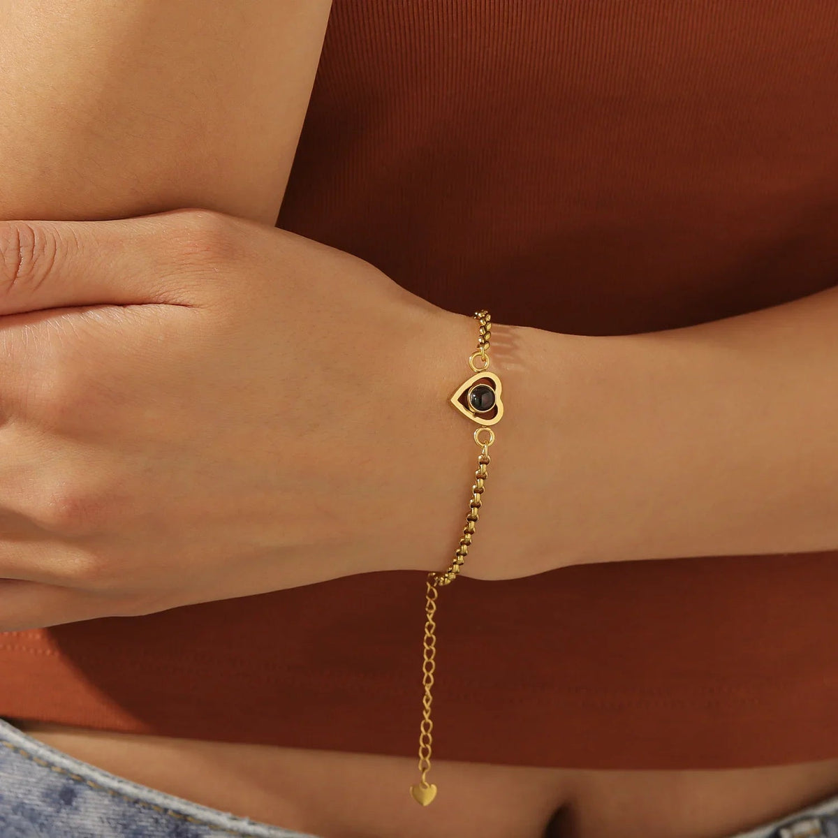 Personalized Heart Photo Bracelet