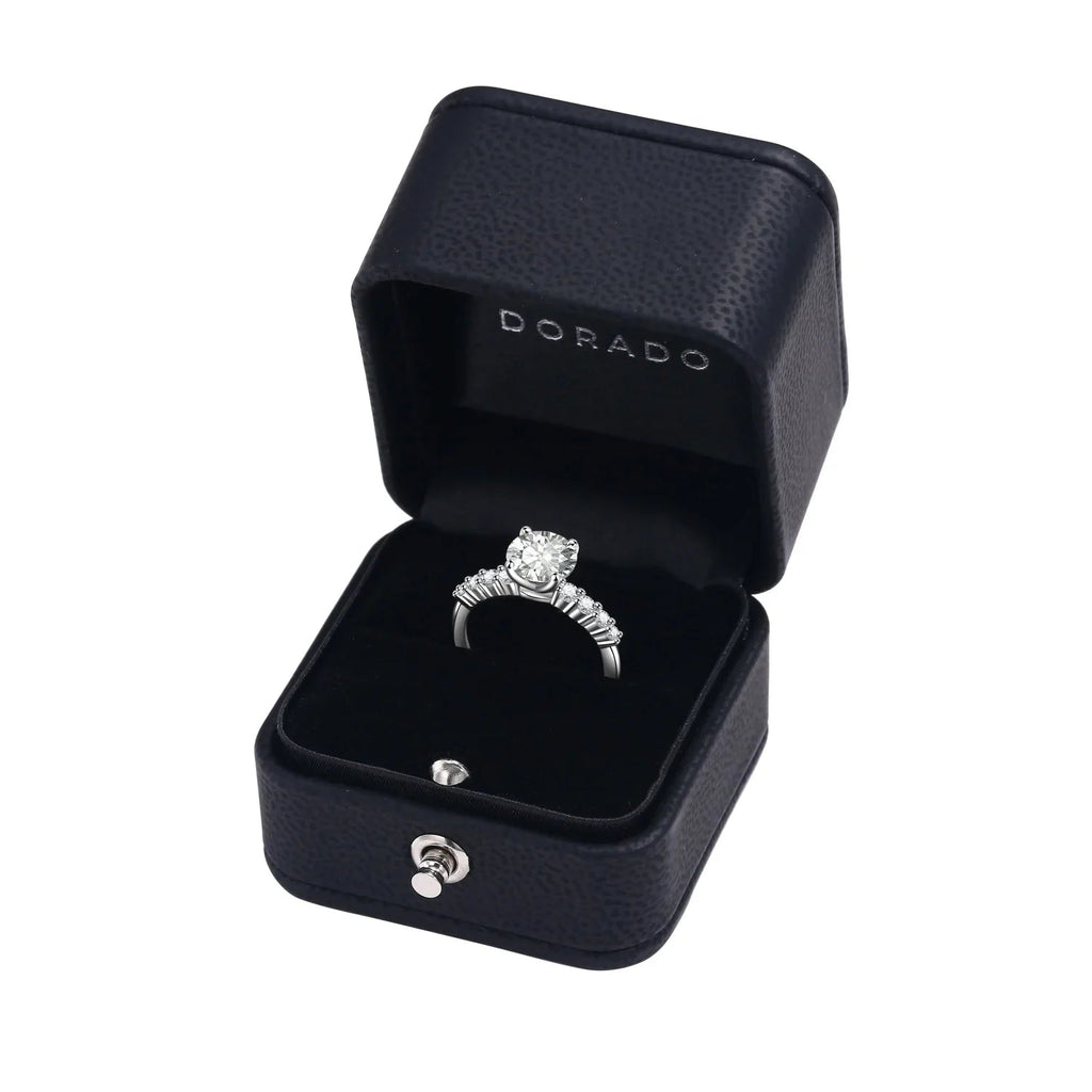 Classic Shared-Prong Round Cut Moissanite Engagement Ring