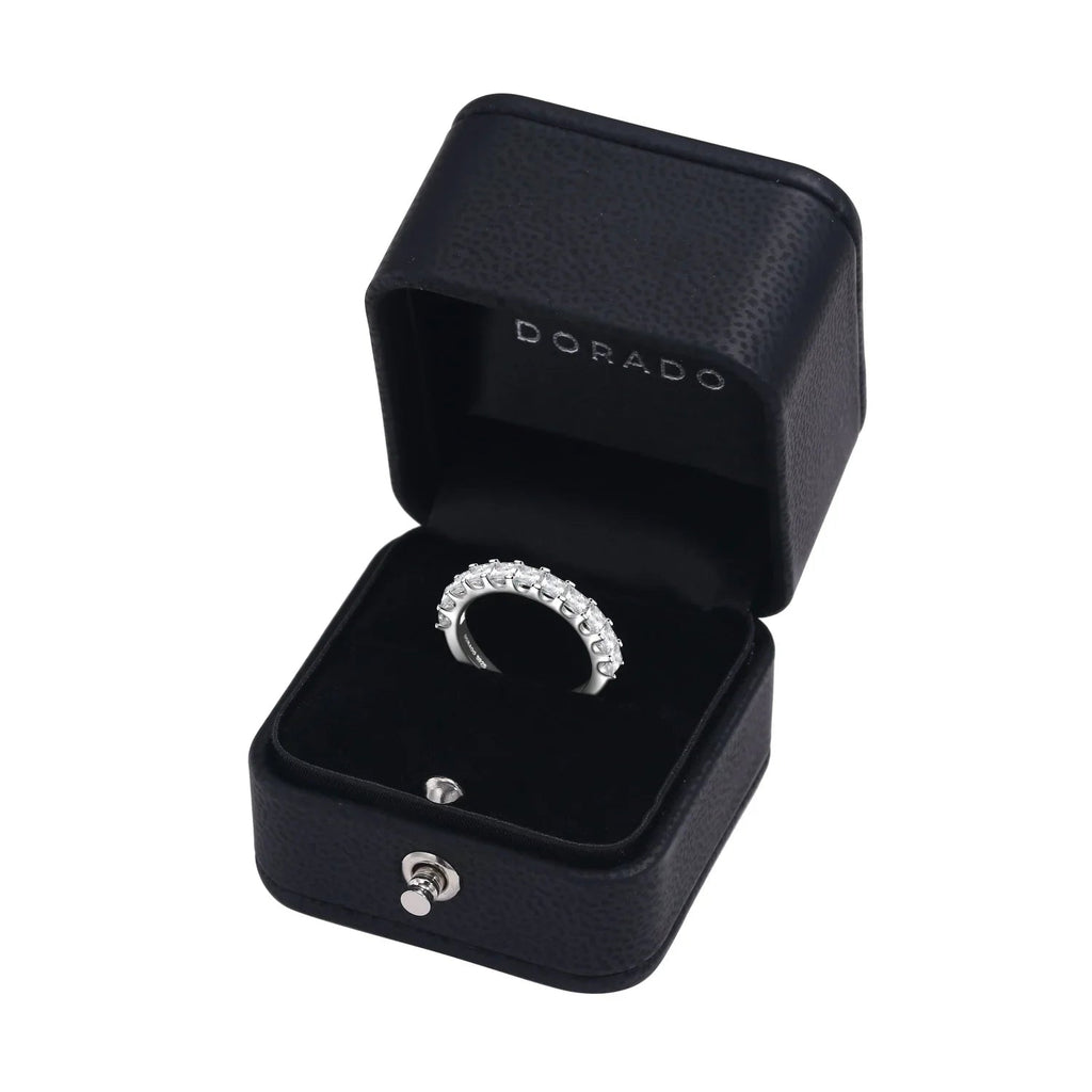 Princess Cut Moissanite Half Eternity Band