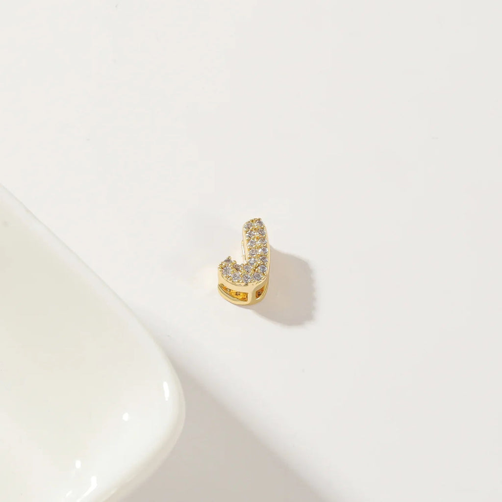 Iced Bubble Initial Necklace w/ Cuban Chain
