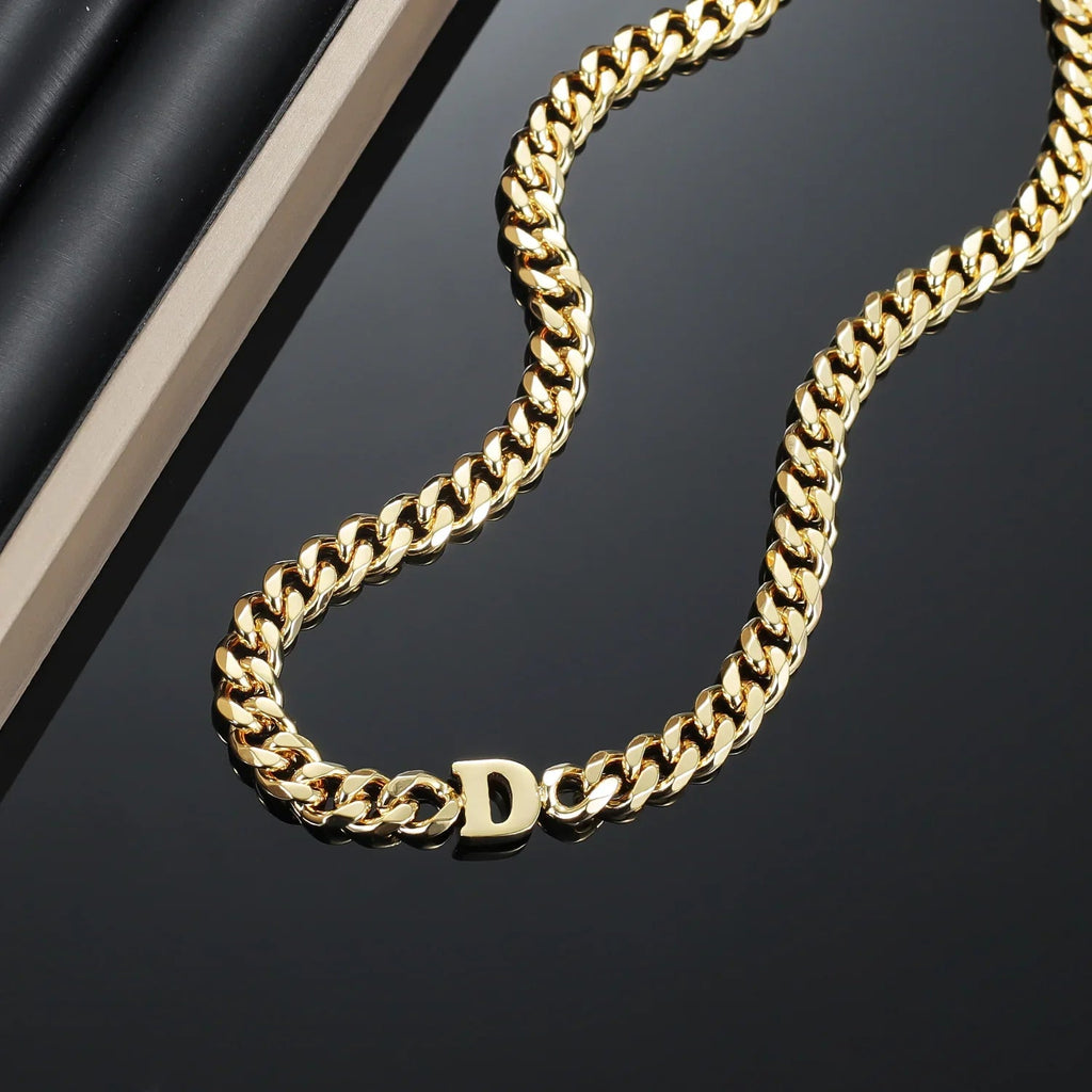 Kids Letter Choker w/ XL Cuban Chain