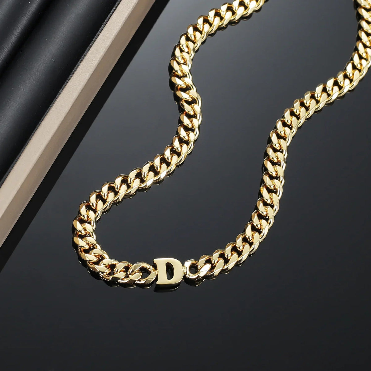 Letter Choker w/ XL Cuban Chain