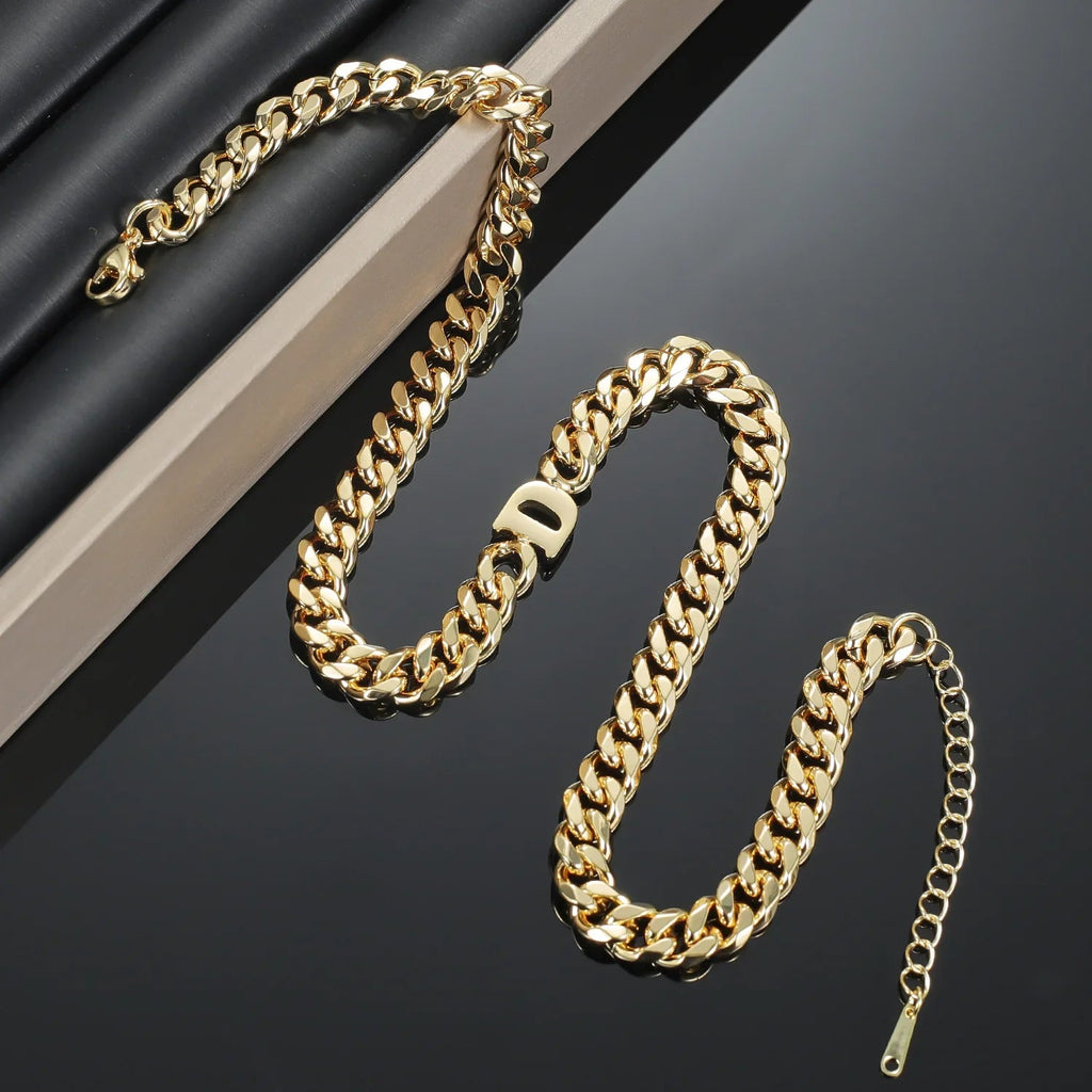 Kids Letter Choker w/ XL Cuban Chain