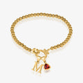 Initial Birthstone w/ Beaded Bracelet