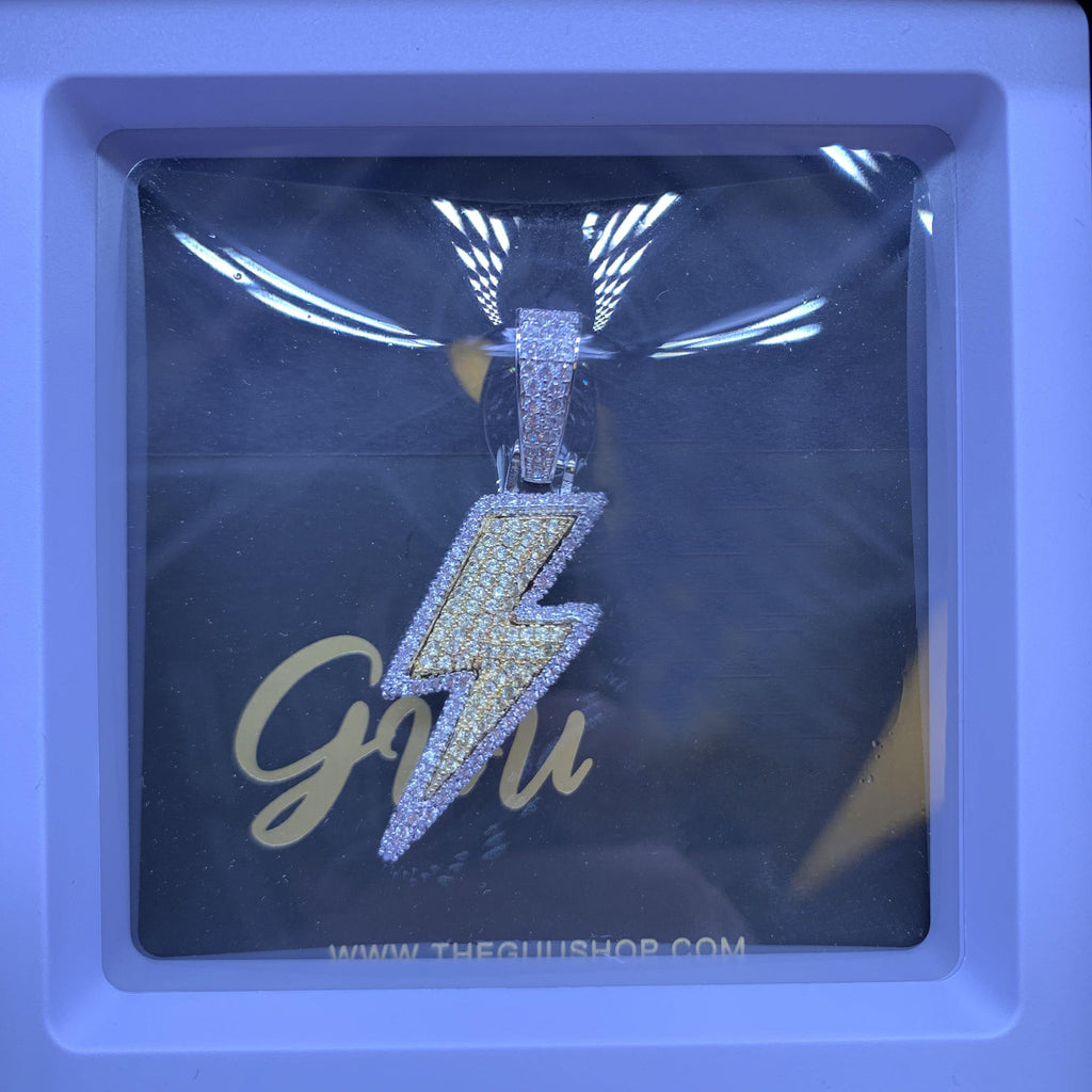 18K Gold-Plated CZ Iced Lightning Necklace
