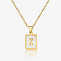 Kids Pearl Initial Tag Necklace
