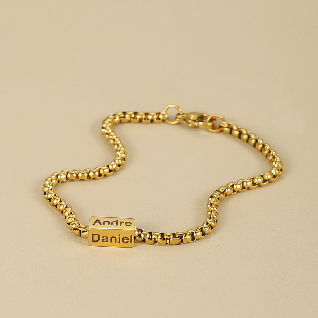 Mens 3D Multi Name Bracelet
