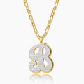 Double Plated Initial Necklace w/ Figaro Chain