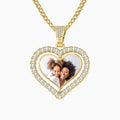 Iced Heart Spinning Photo Pendant