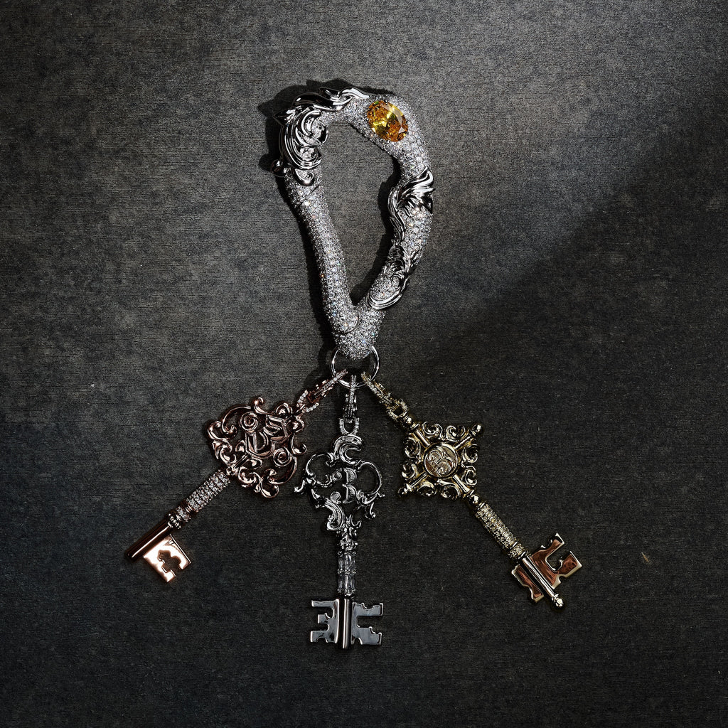 GLD X Bloody Osiris Lab Diamond Key Clip On in Solid White Gold