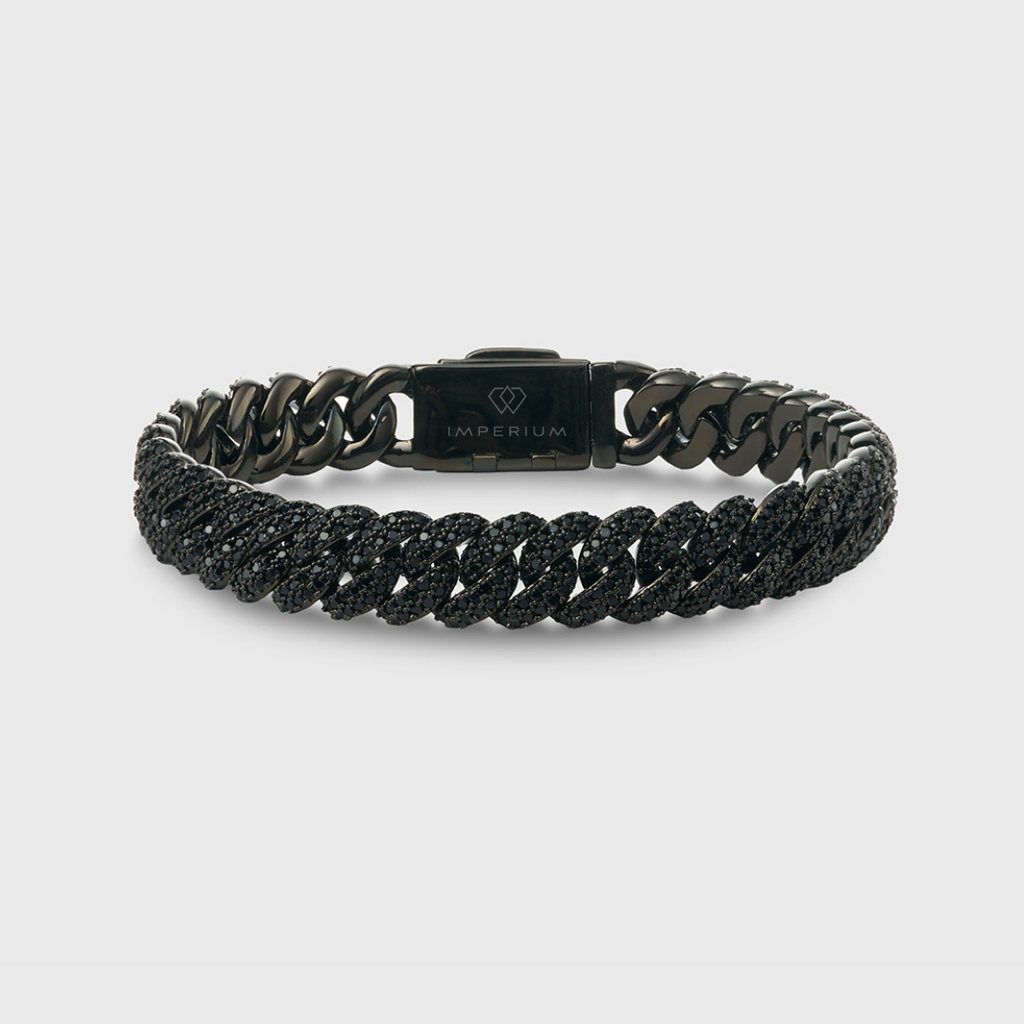 Iced Cuban Bracelet (Black) - 10mm