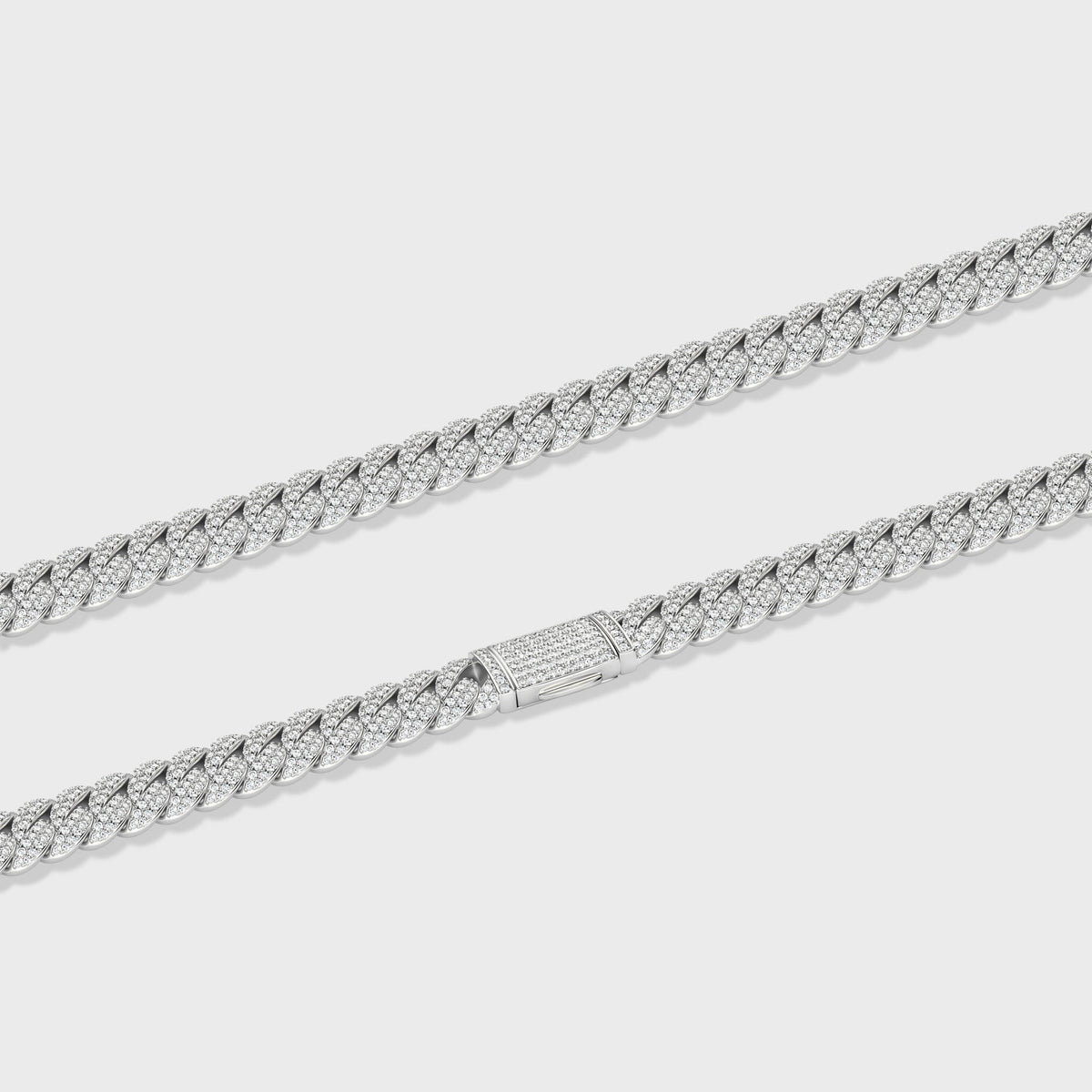Iced Cuban Chain + Bracelet (Silver) - 10mm