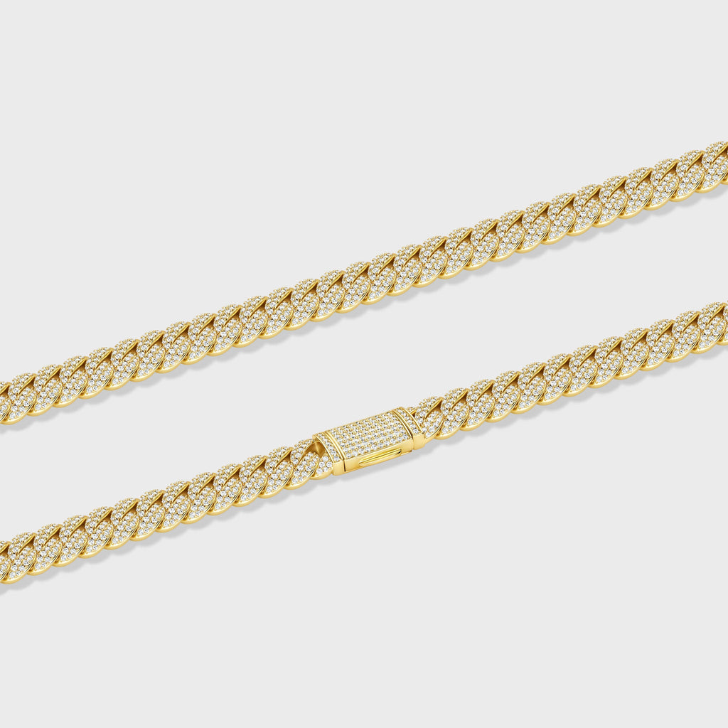 Iced Cuban Chain + Bracelet (Gold) - 10mm