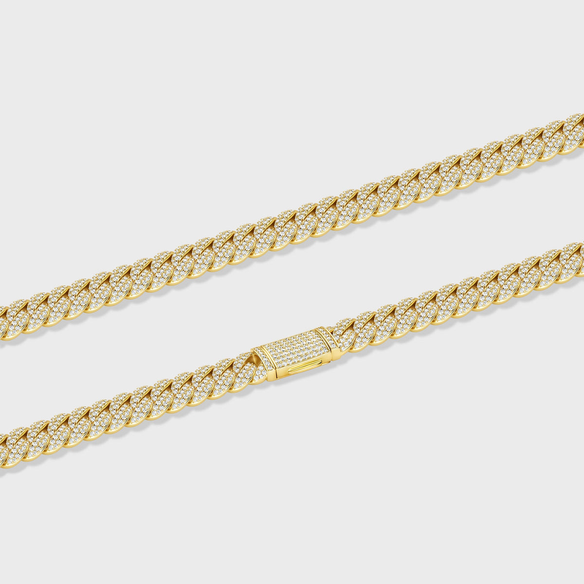 Iced Cuban Chain + Bracelet (Gold) - 10mm