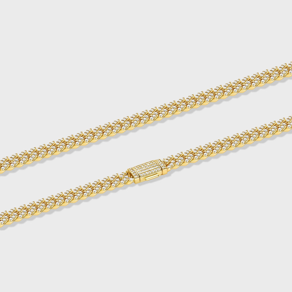 Women's Iced Cuban Chain (Gold) - 8mm