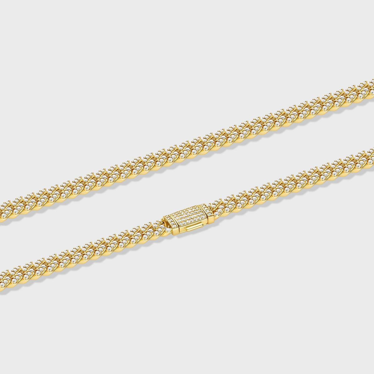 Women's Iced Cuban Chain (Gold) - 8mm