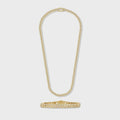 Iced Cuban Chain + Bracelet (Gold) - 8mm