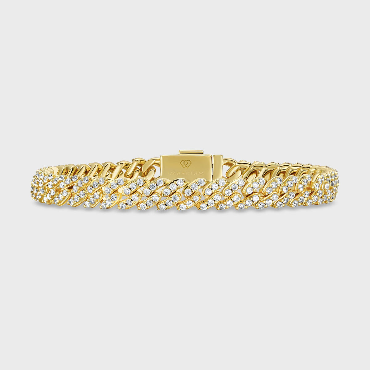Women's Iced Cuban Bracelet (Gold) - 8mm