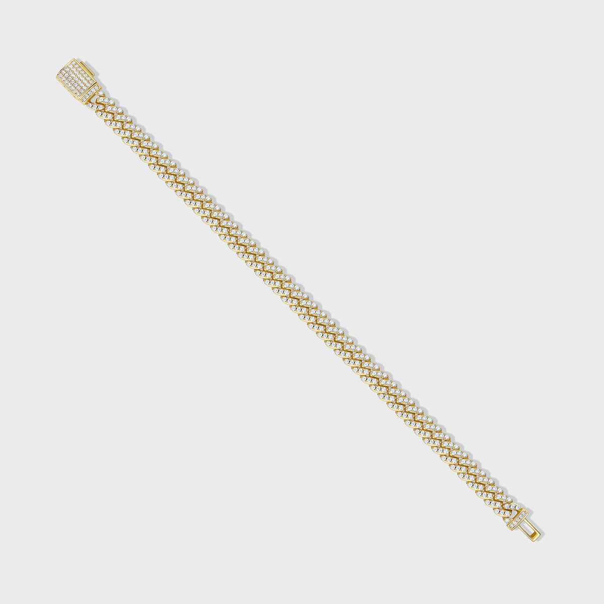 Women's Iced Cuban Bracelet (Gold) - 8mm