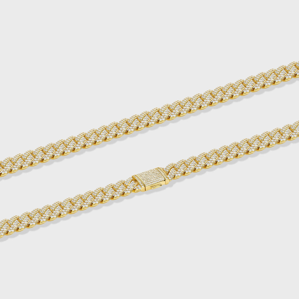 Iced Prong Cuban Chain (Gold) - 10mm
