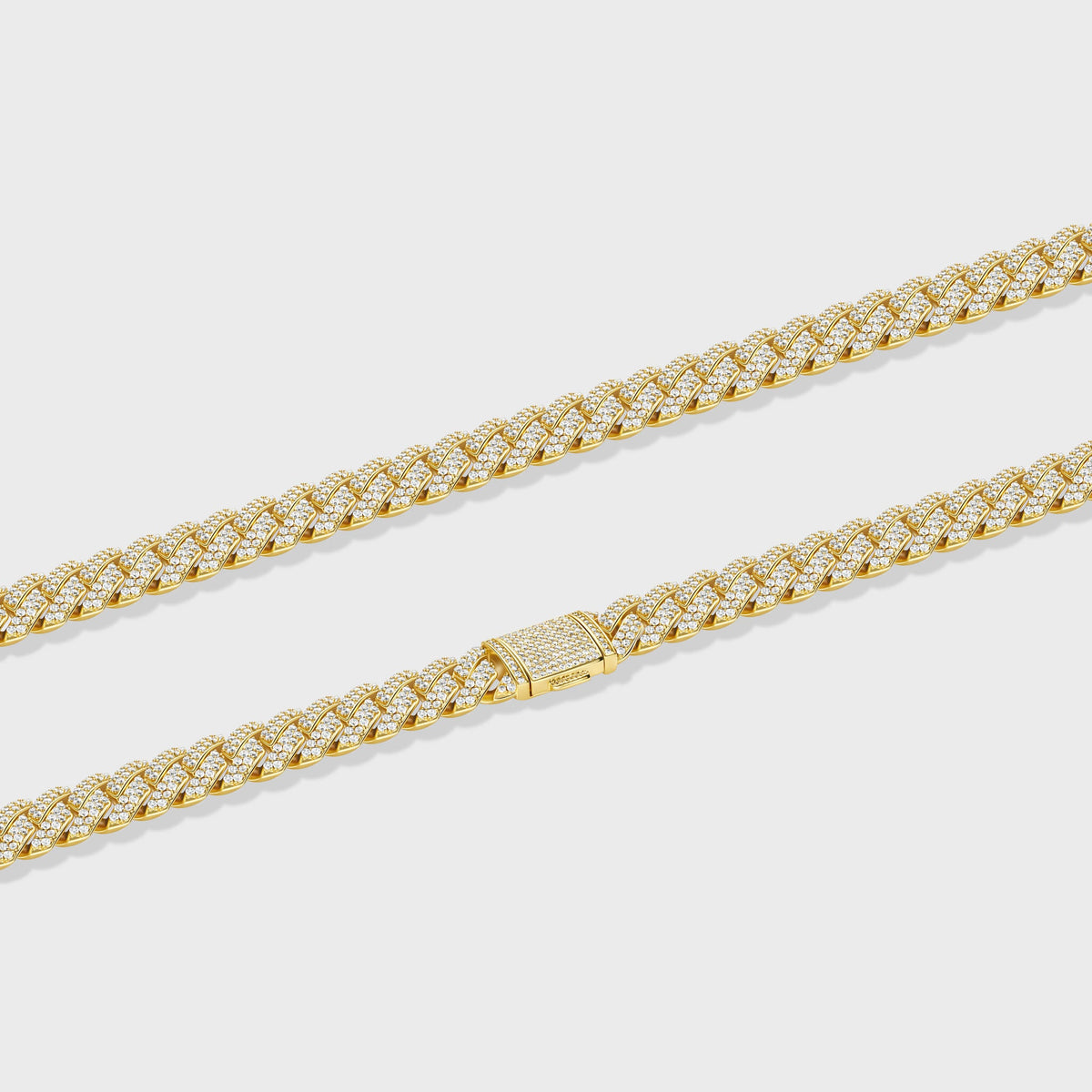Iced Prong Cuban Chain (Gold) - 10mm