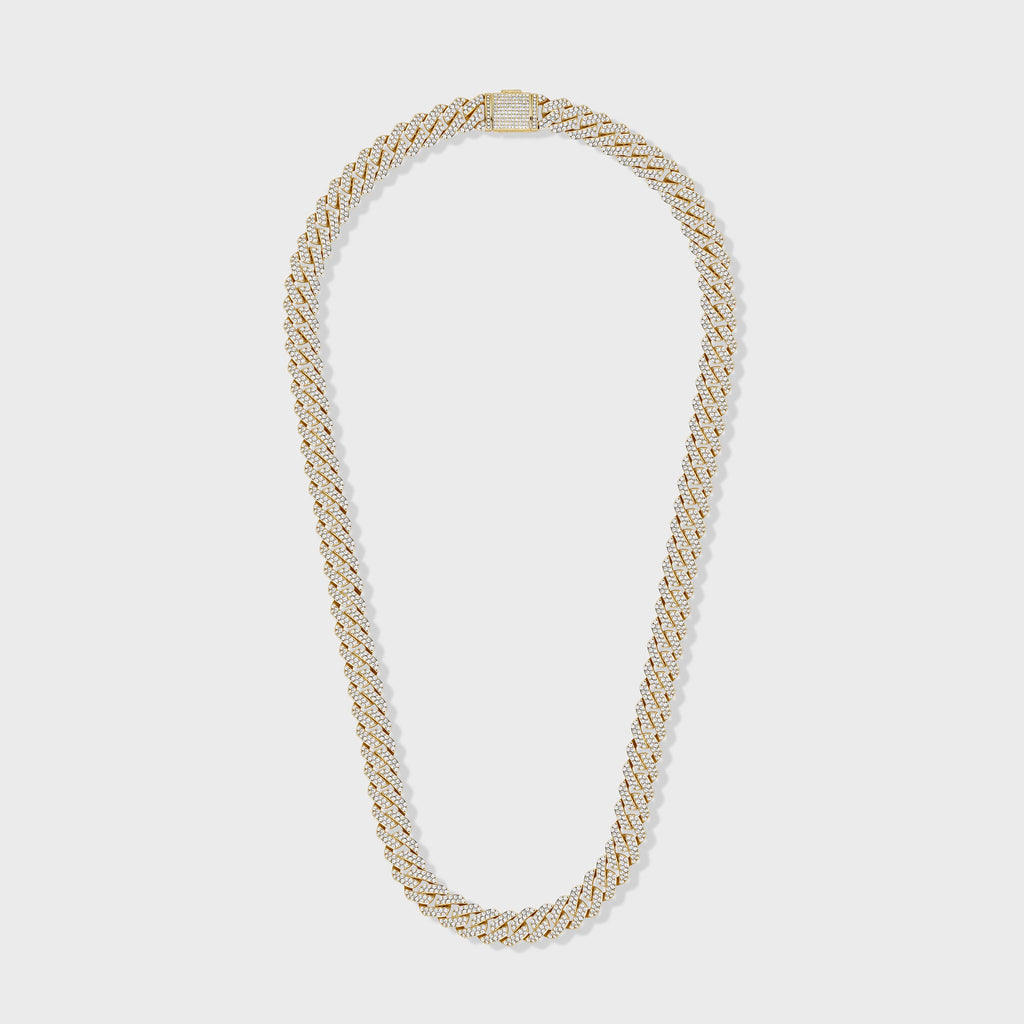Iced Prong Cuban Chain (Gold) - 10mm
