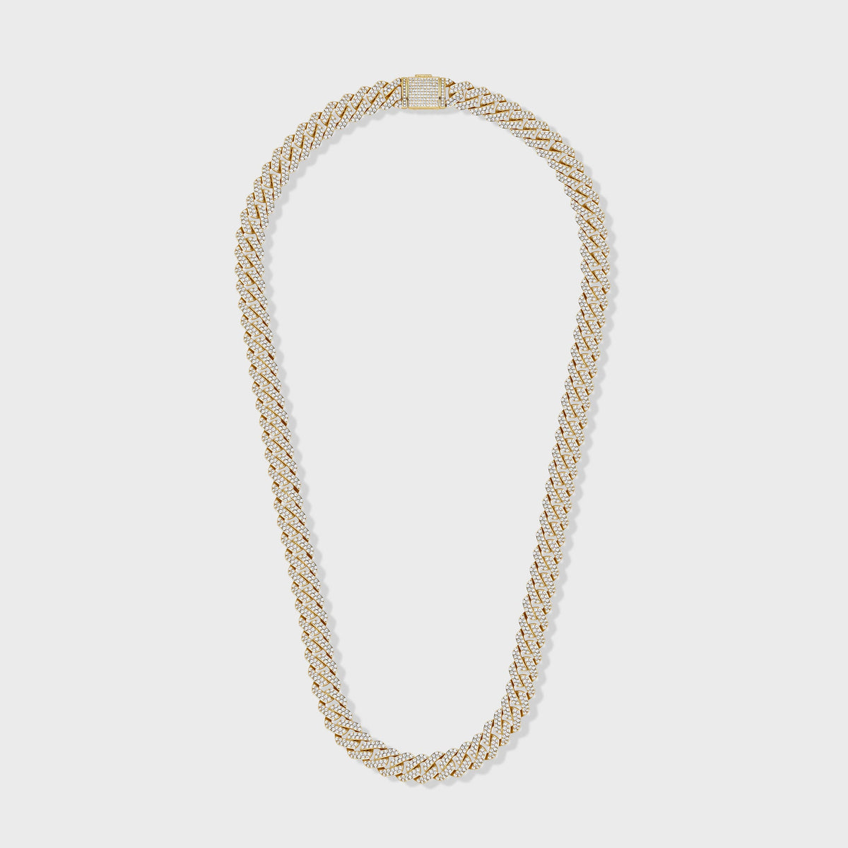 Iced Prong Cuban Chain (Gold) - 10mm