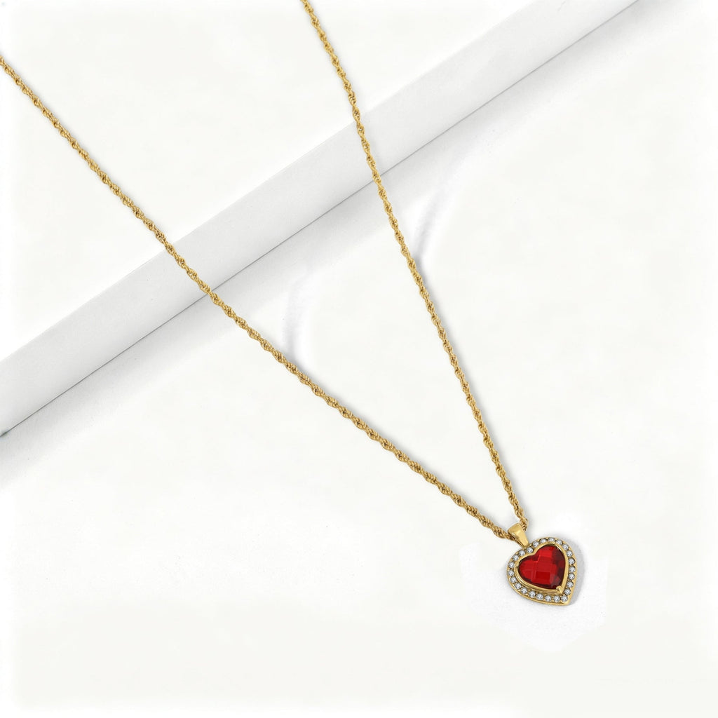 Iced Heart Pendant Necklace