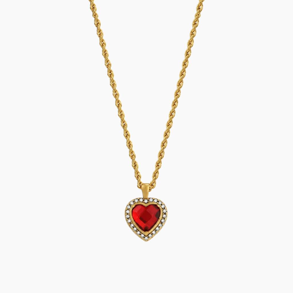 Iced Heart Pendant Necklace