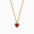 Iced Heart Pendant Necklace