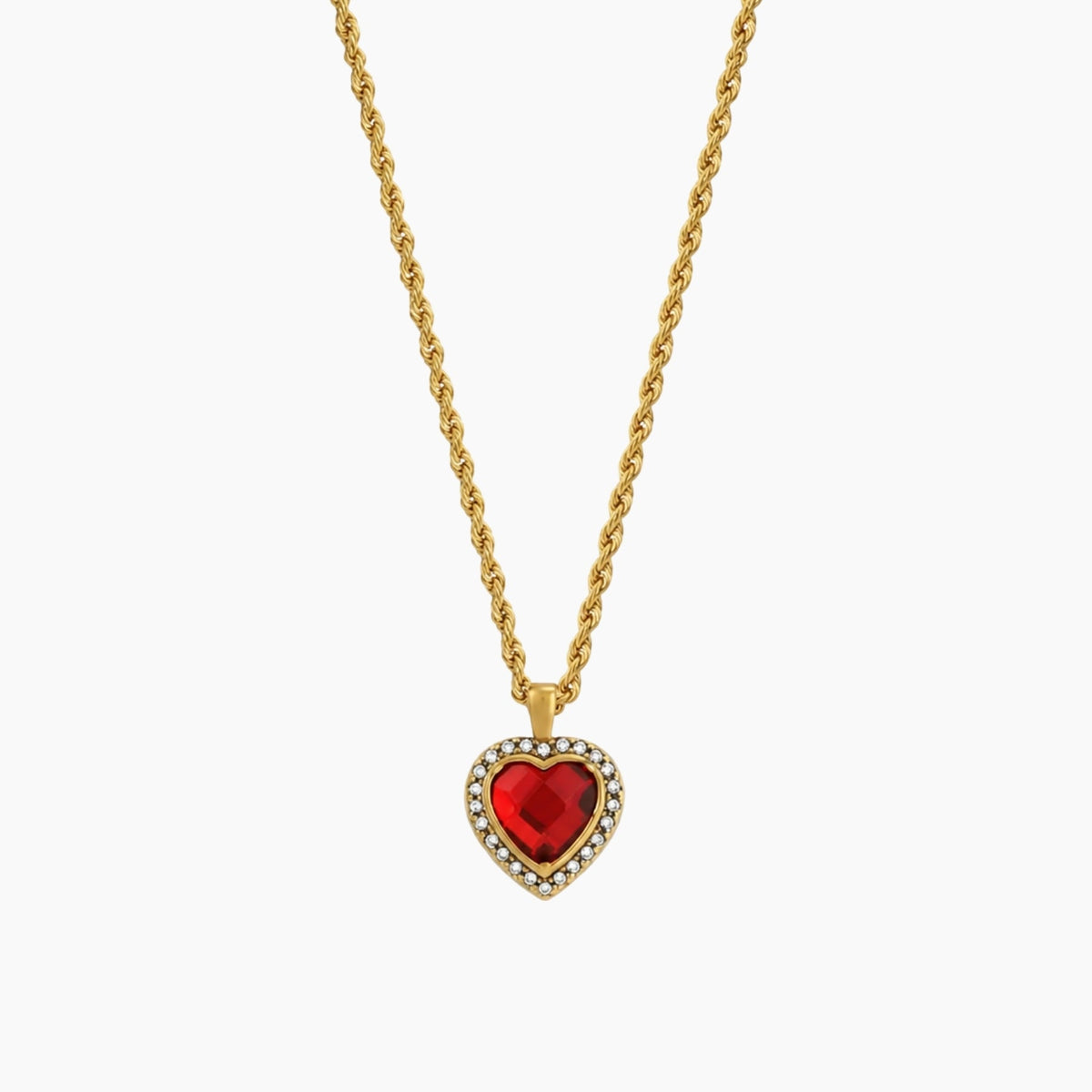 Iced Heart Pendant Necklace