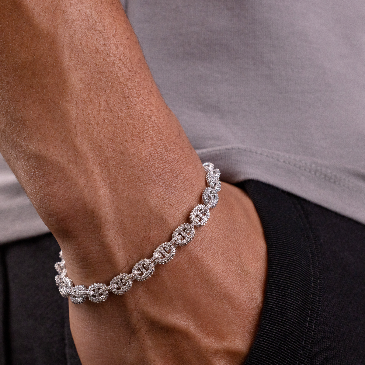 Micro Valentina Bracelet in White Gold
