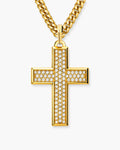 Iced Out Mosaic Cross Pendant