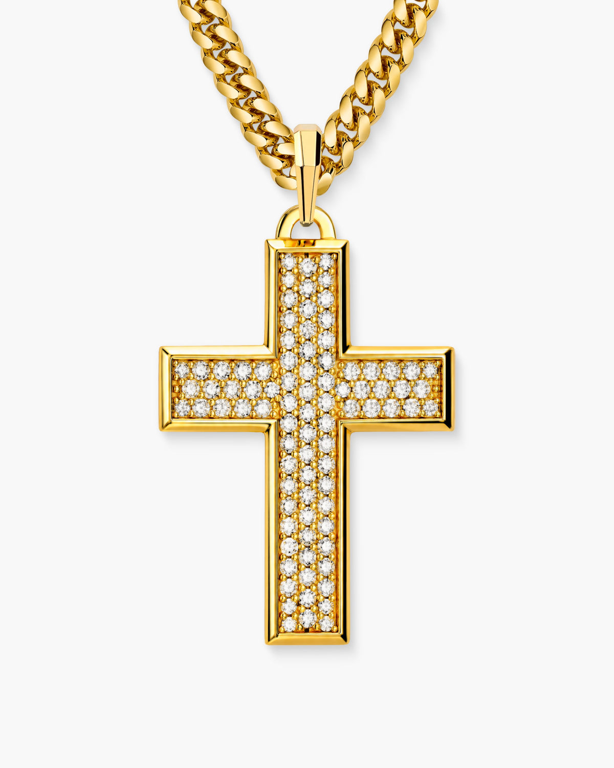 Iced Out Mosaic Cross Pendant