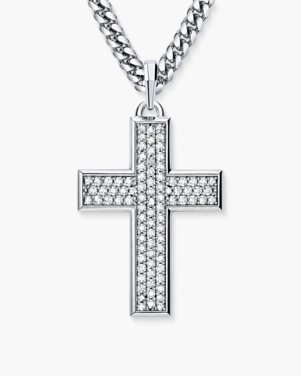 Iced Out Mosaic Cross Pendant
