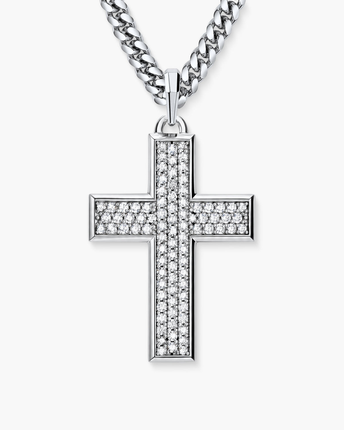 Iced Out Mosaic Cross Pendant