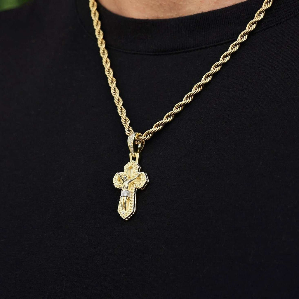Icon Cross Pendant in Yellow Gold